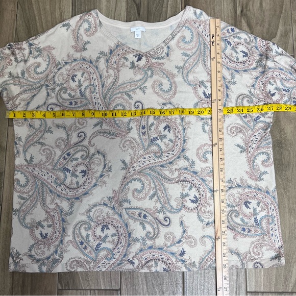 J. Jill  V Neck Dolman  Tunic Sweater XL Floral - Picture 8 of 12